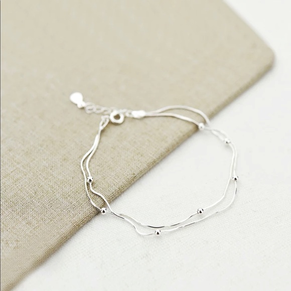 NEW! 925 Sterling Silver Double Chain Bracelet ! - Picture 2 of 13